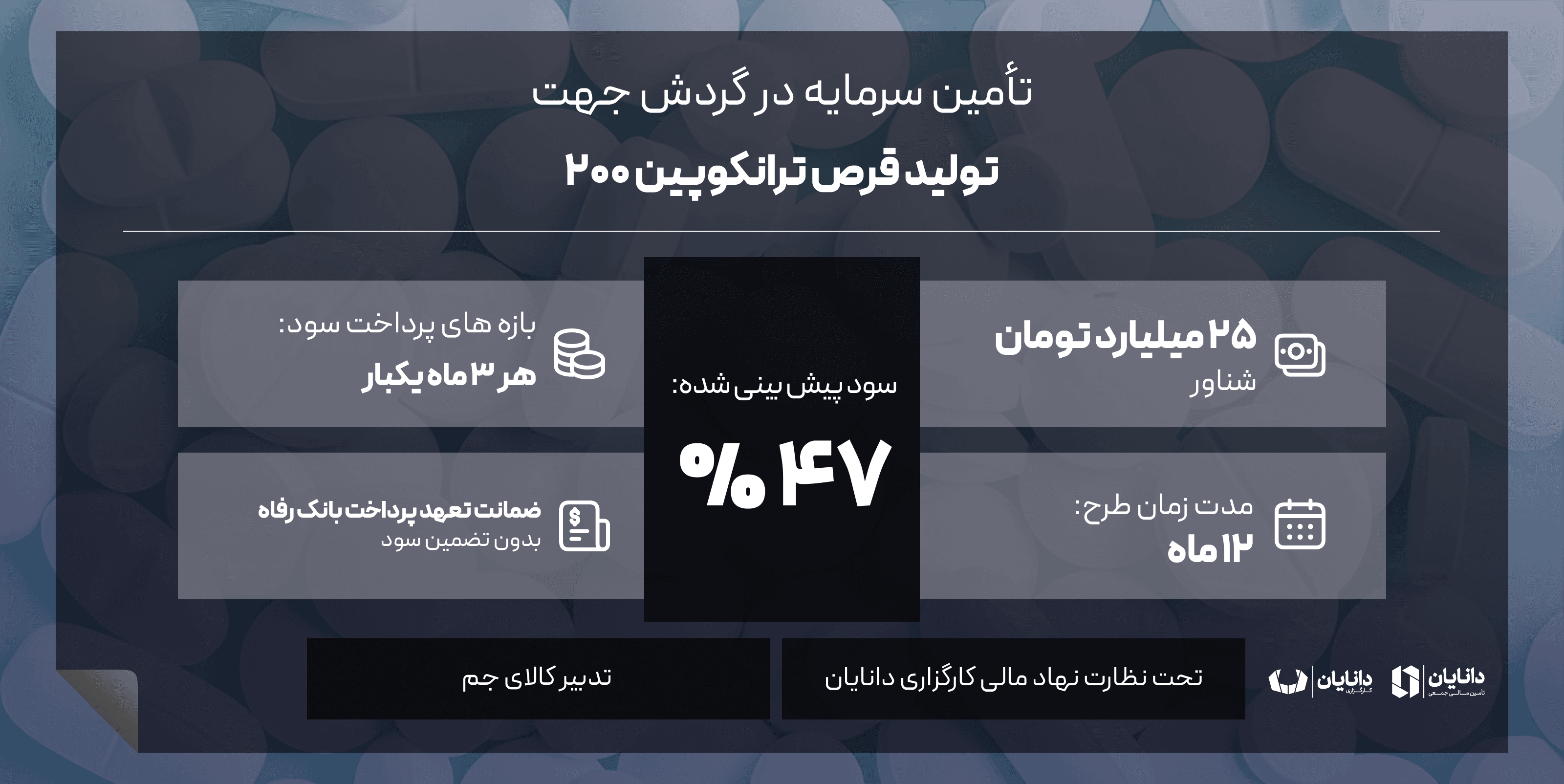  تولید قرص ترانکوپین 200