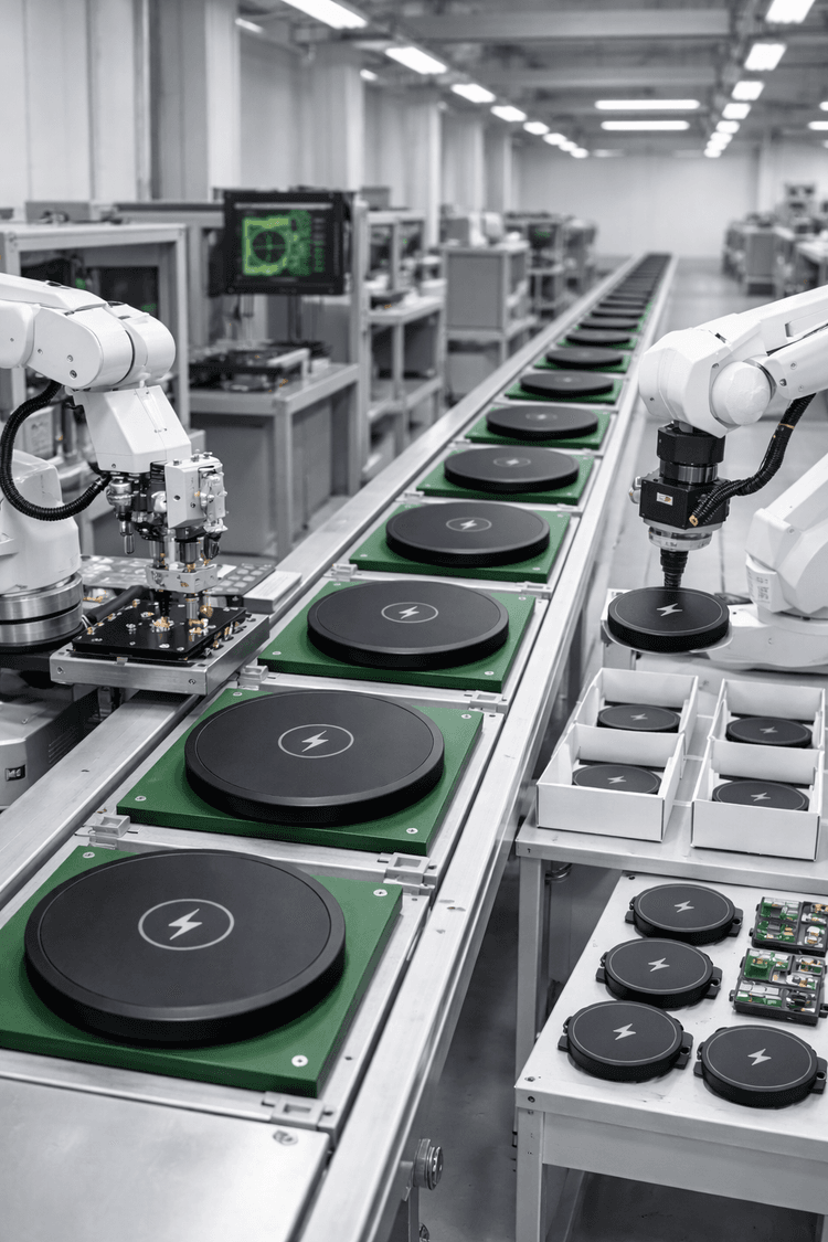 گسترش خط تولید محصولات شرکت (شارژر وایرلس مدل بی دبلیو سی 1 وی 2)