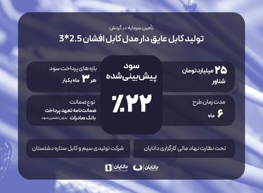 تأمین سرمایه در گردش جهت تولید کابل عایق دار مدل کابل افشان 2.5*3