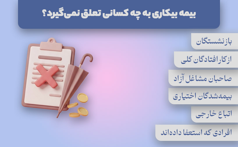 بیمه بیکاری به چه کسانی تعلق نمی گیرد؟
