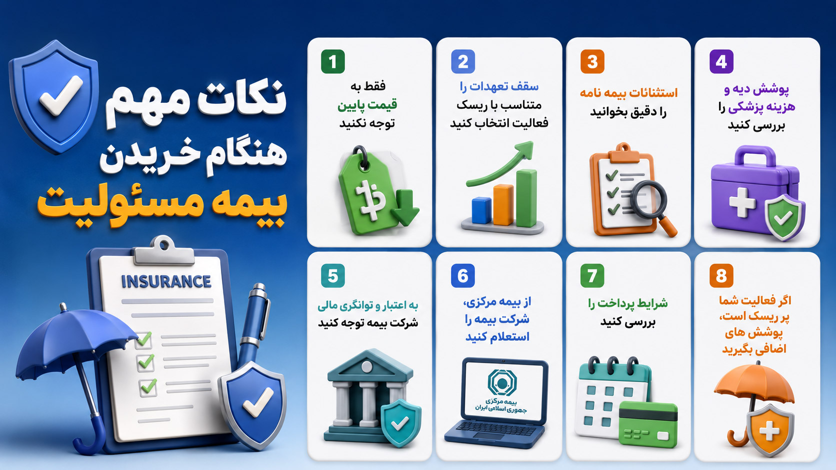 نکات مهم هنگام خرید بیمه مسئولیت
